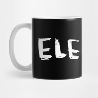 Electro Music White on Black Hand Writing Mug